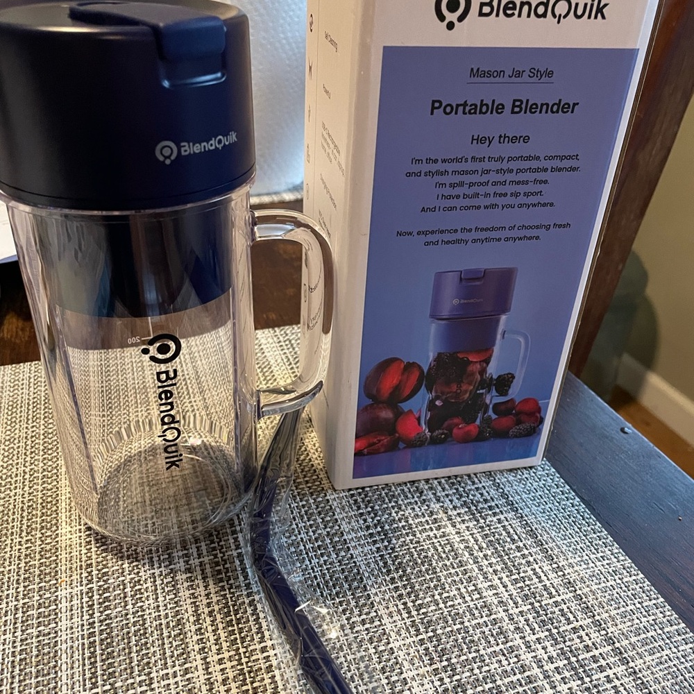 Mason Jar Style Portable Blender - Navy